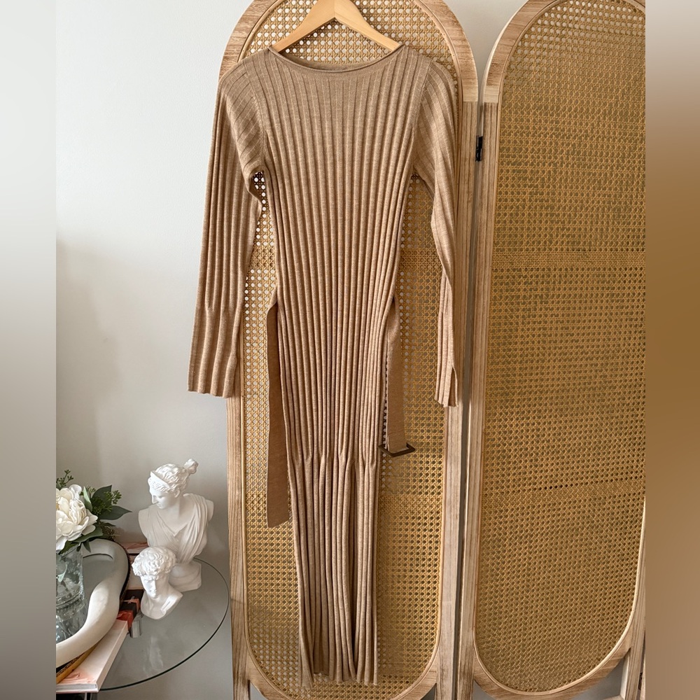 Asos Tan Ribbed Knit Dress. Size US 4.